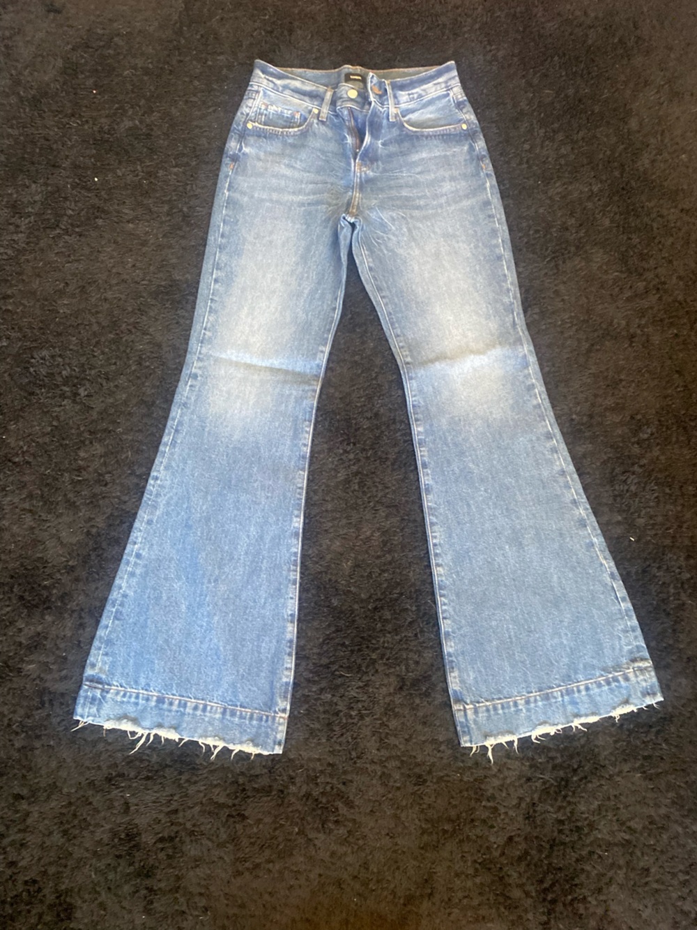 Express Light Blue Flared Wide-Leg Jeans